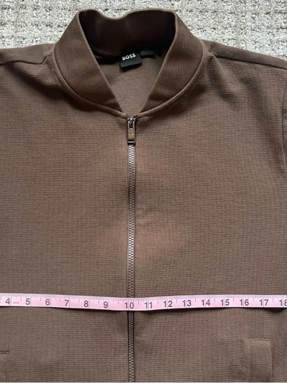 BOSS Men's Brown Full-Zip Sweater Jacket large